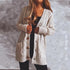 Autumn and winter single-breasted thick twist pocket long sleeve knit sweater cardigan